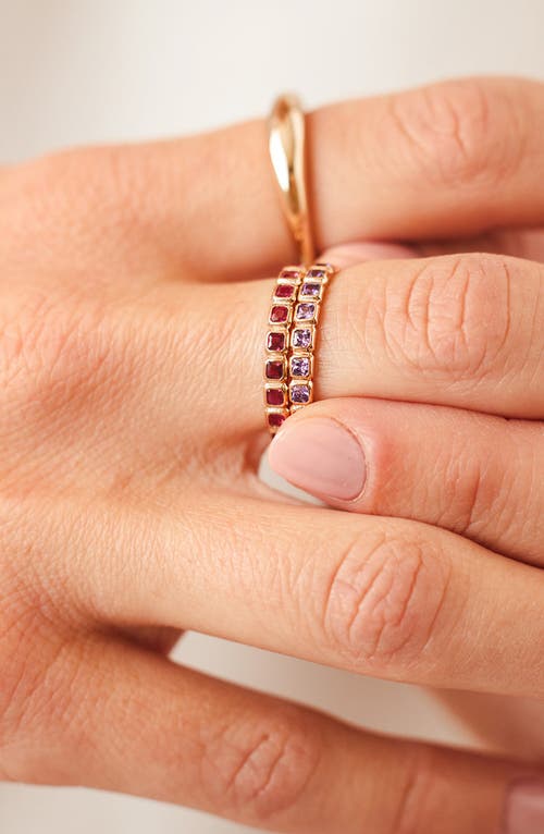 Made By Mary Cubic Zirconia Eternity Birthstone Ring In Gold