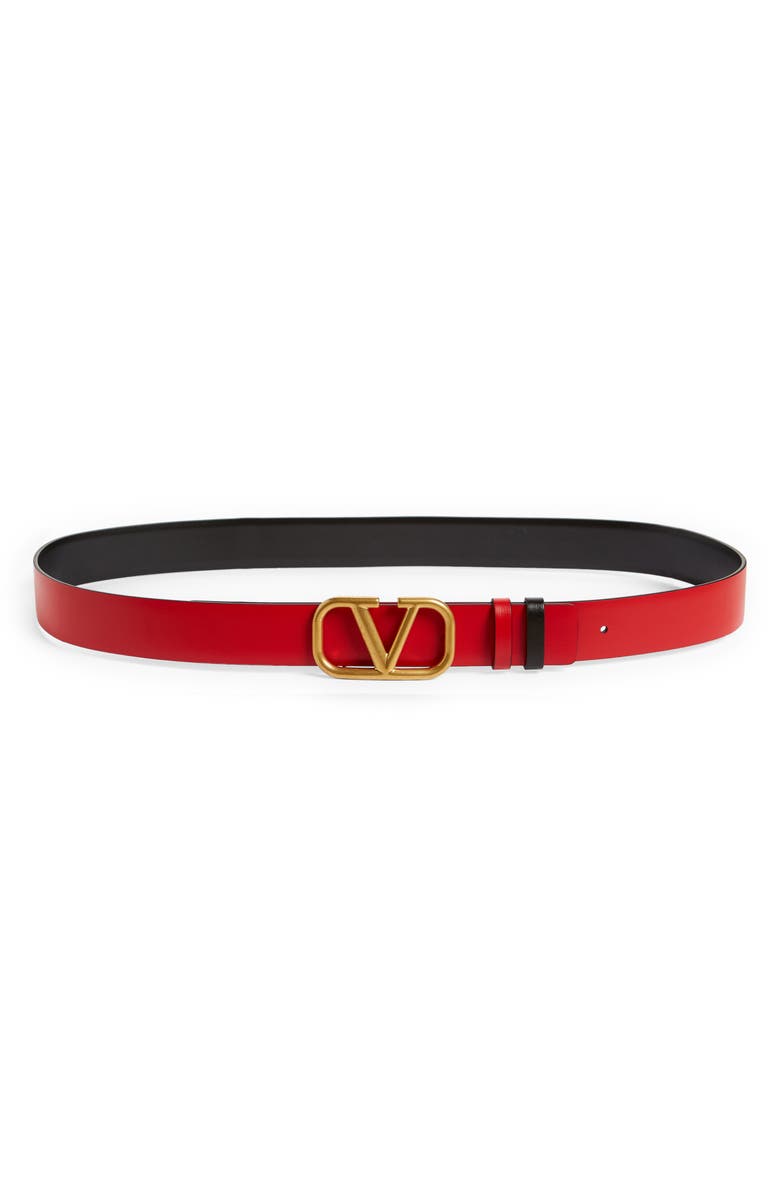 Valentino Garavani VLOGO Buckle Reversible Leather Belt, Alternate, color, 