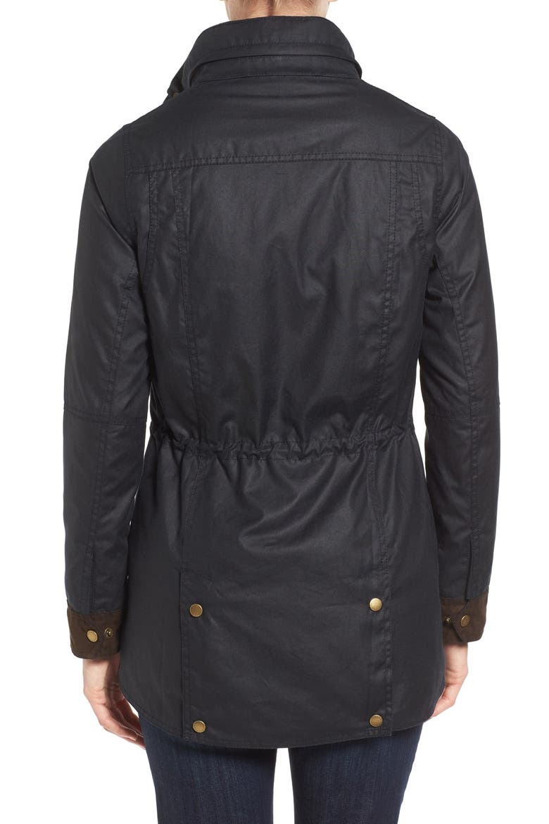 'Badminton' Waterproof Waxed Cotton Jacket, Alternate, color, NAVY