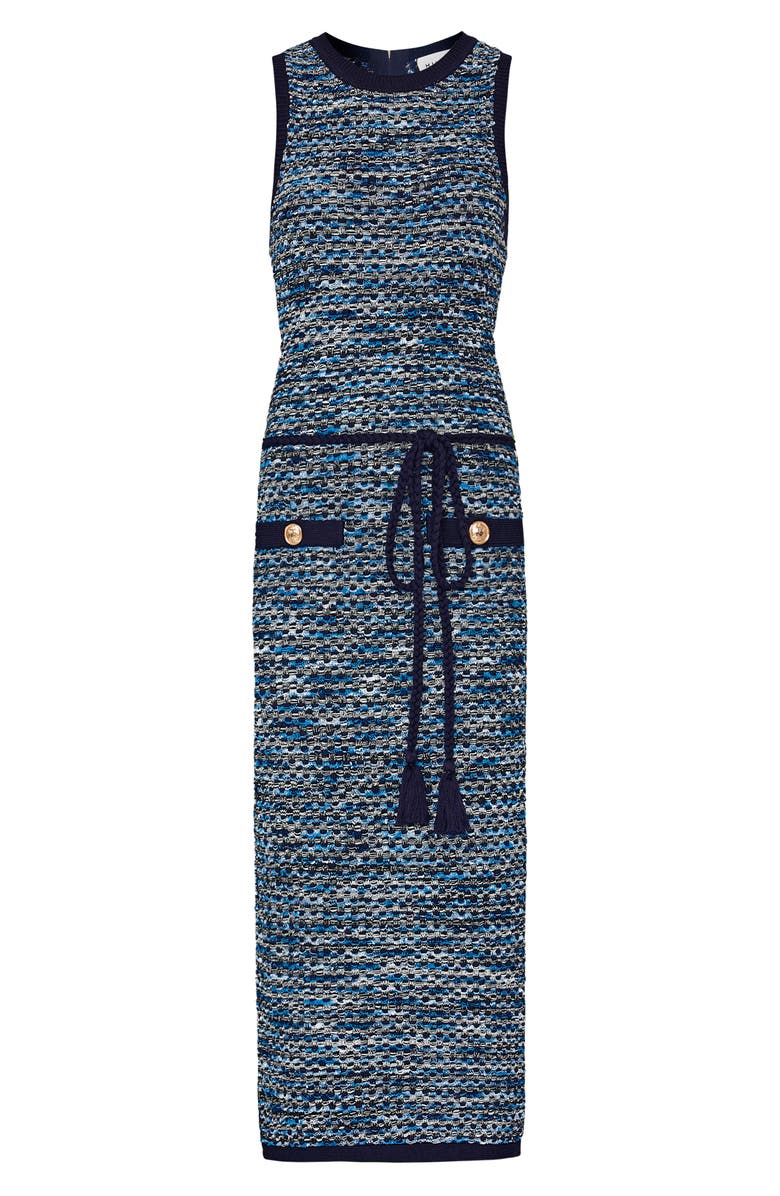 Milly Kim Textured Fringe Belt Sweater Dress, Alternate, color,