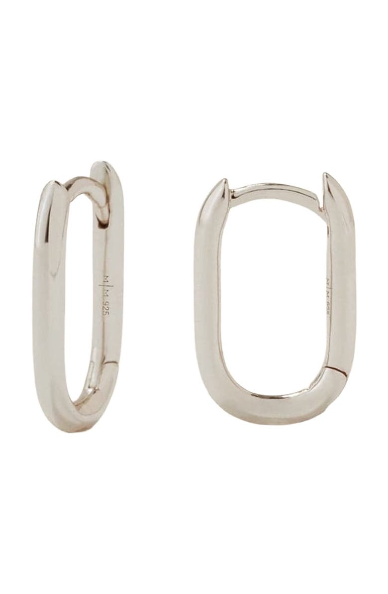 MADE BY MARY Paperclip Hoop Earrings, Main, color, Silver