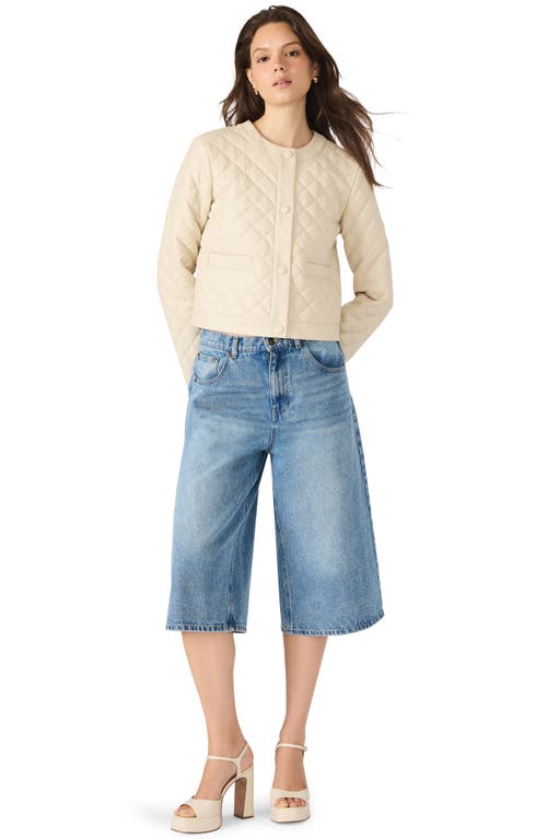 Steve Madden Quilted Faux Leather Jacket In Neutral