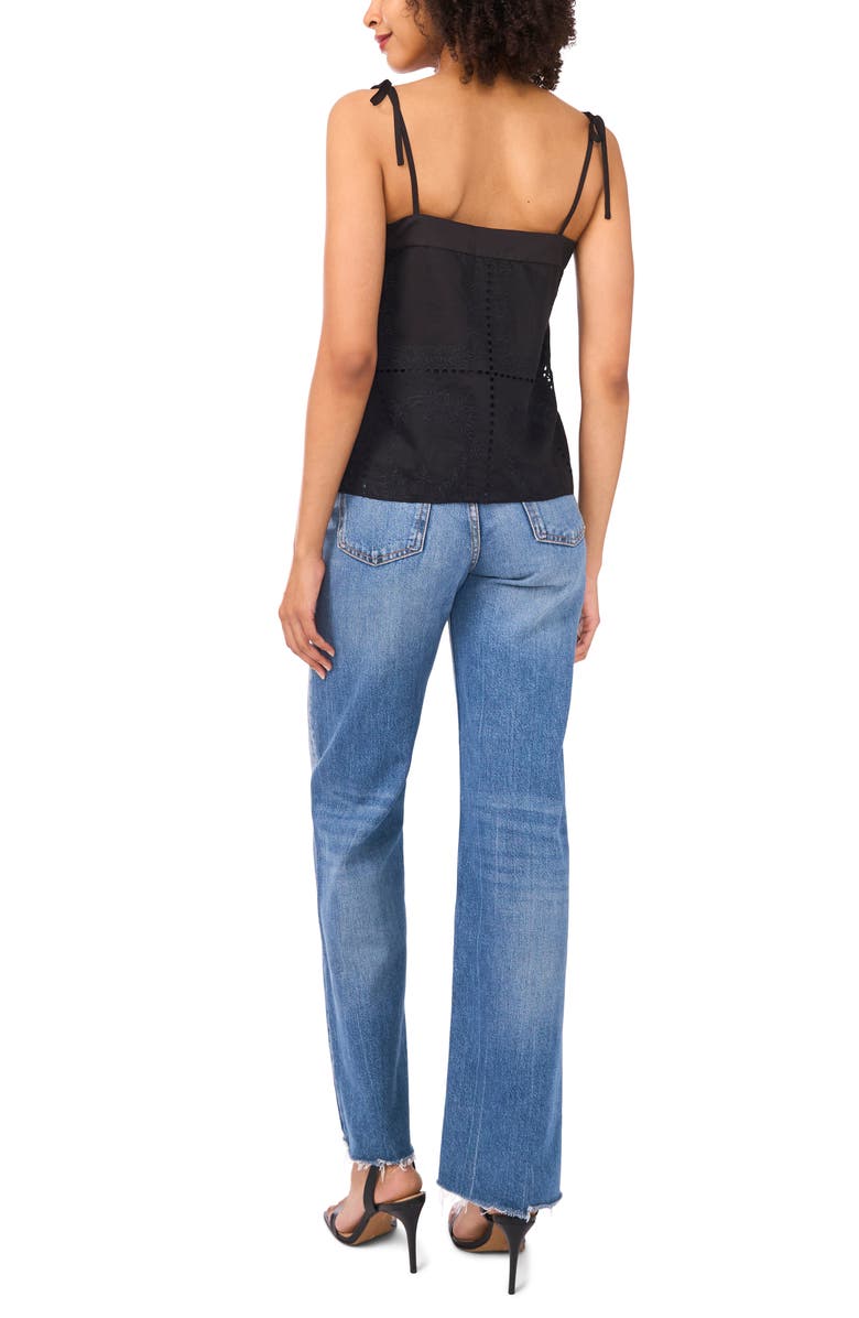 1.STATE Square Neck Tie Strap Camisole, Alternate, color, Rich Black