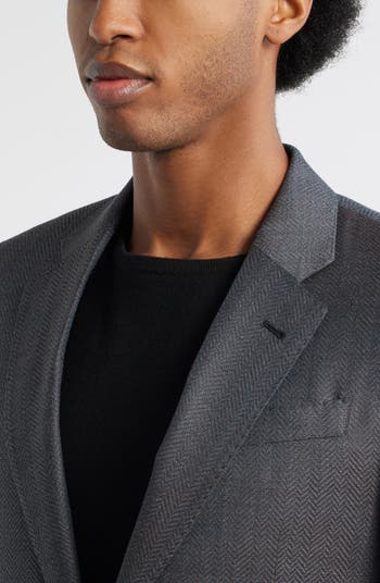 Emporio Armani Grey Wool Herringbone Sport Coat | Nordstrom