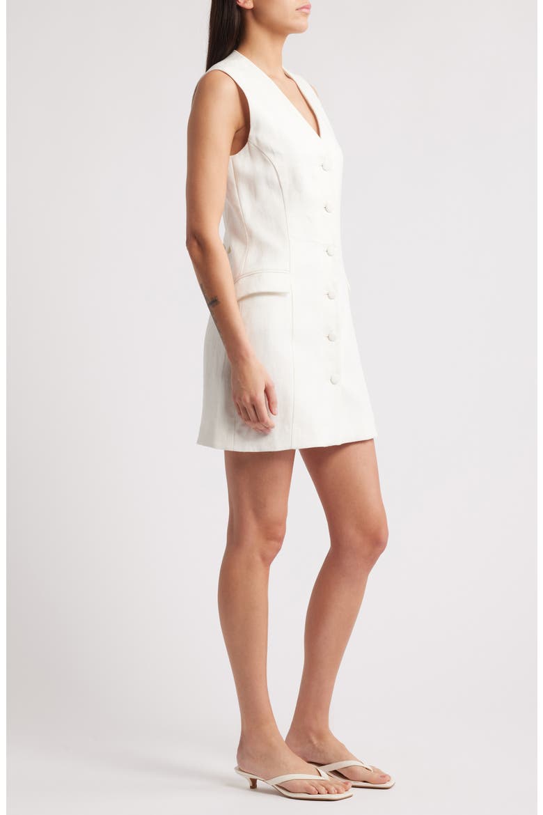Eloise Linen Minidress, Alternate, color, WHITE