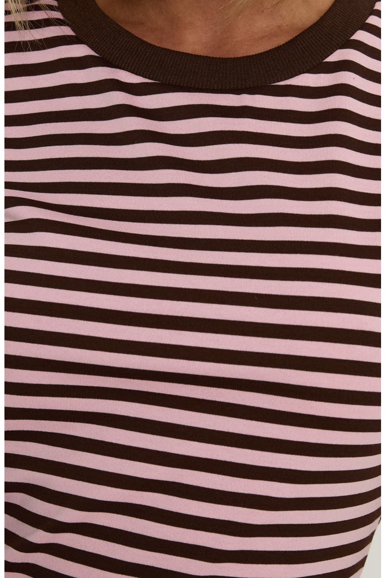 Settle Down T-Shirt Dress, Alternate, color, PINK / BROWN STRIPE
