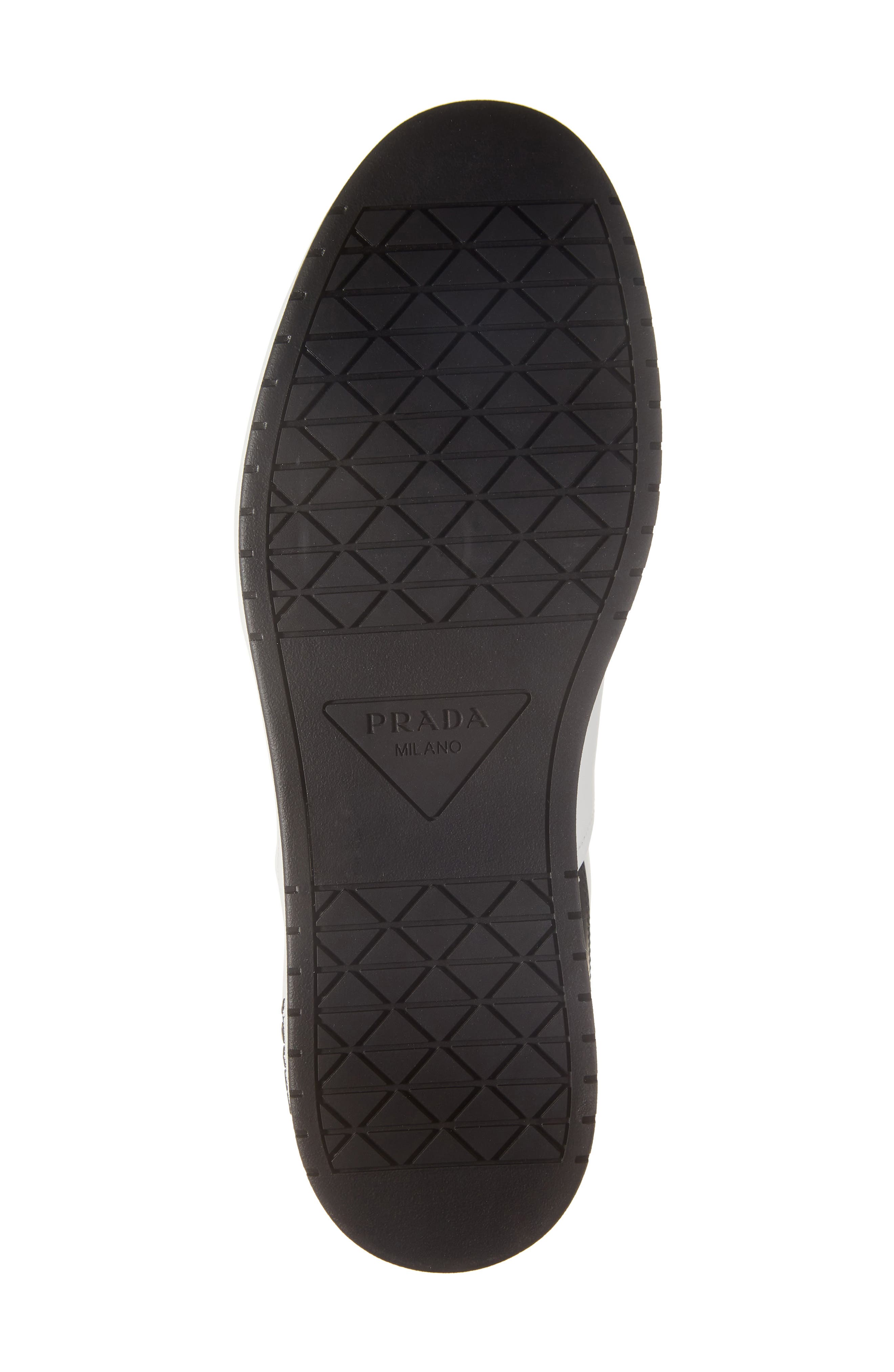 Prada Downtown Logo Low Top Sneaker, Alternate, color, Bianco/ Nero