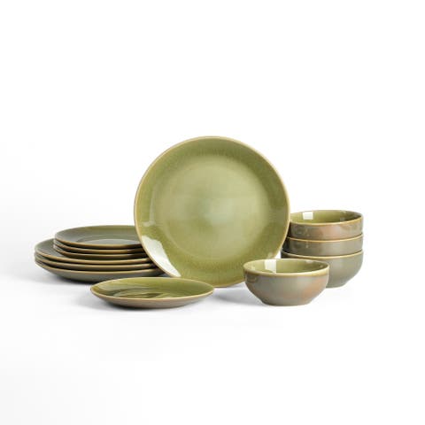 Riley 12-Piece Dinnerware Set Stoneware, Service for 4