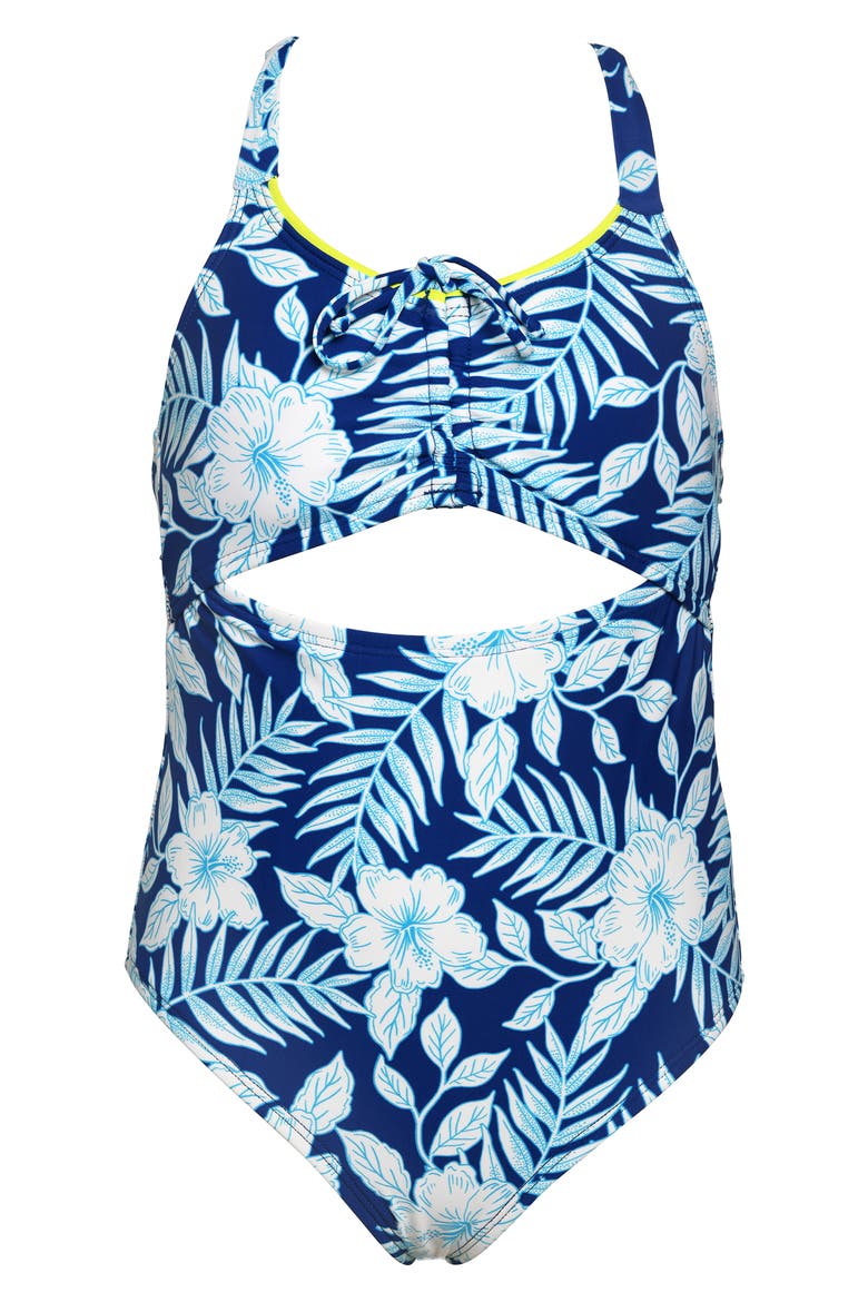 Kids' Lei Cutout One-Piece Swimsuit, Main, color, SAILOR BLUE