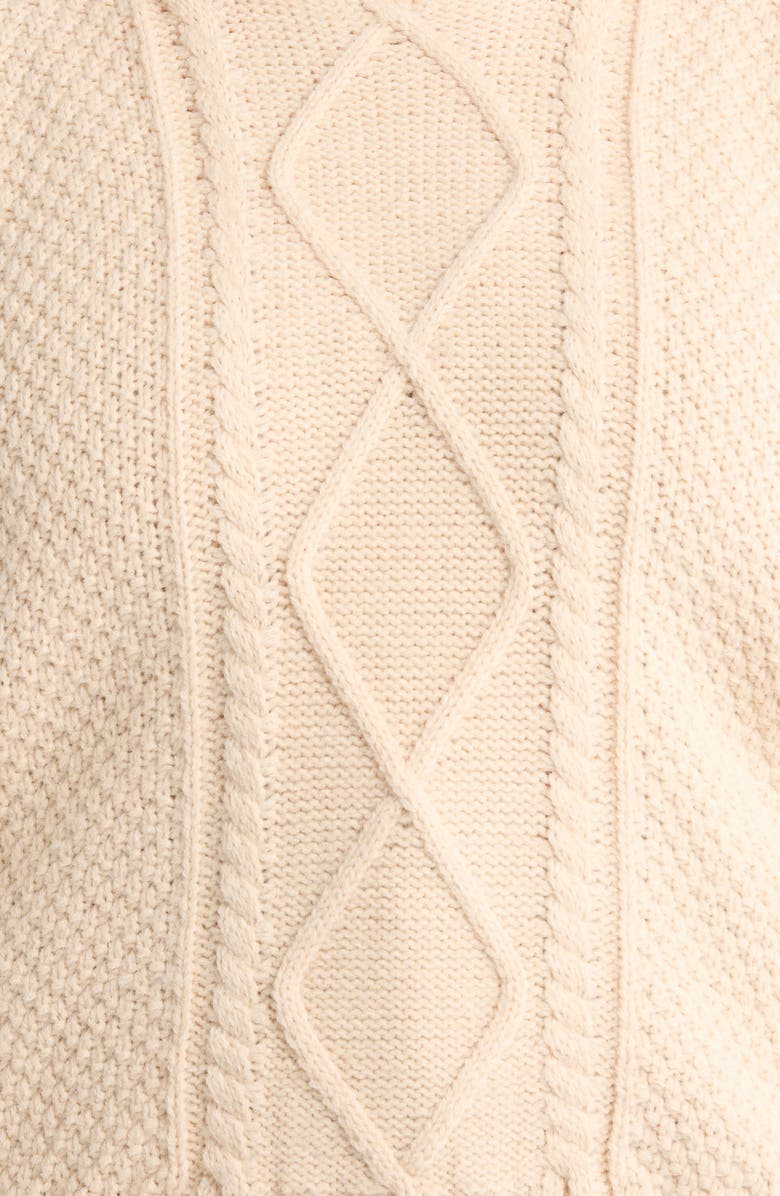 SUGARLIPS Puff Sleeve Cable Stitch Sweater, Alternate, color, Oatmeal