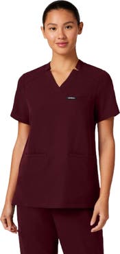 JAANUU Helia Women's 3-Pocket Classic Notched V-Neck Scrub Top