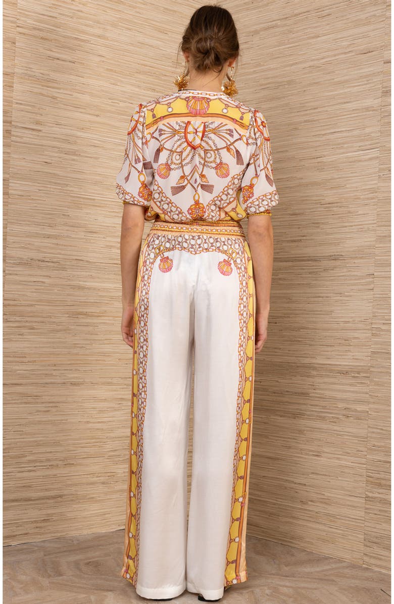 Hale Bob Danica Silk Charmeuse Pant, Alternate, color, Gold