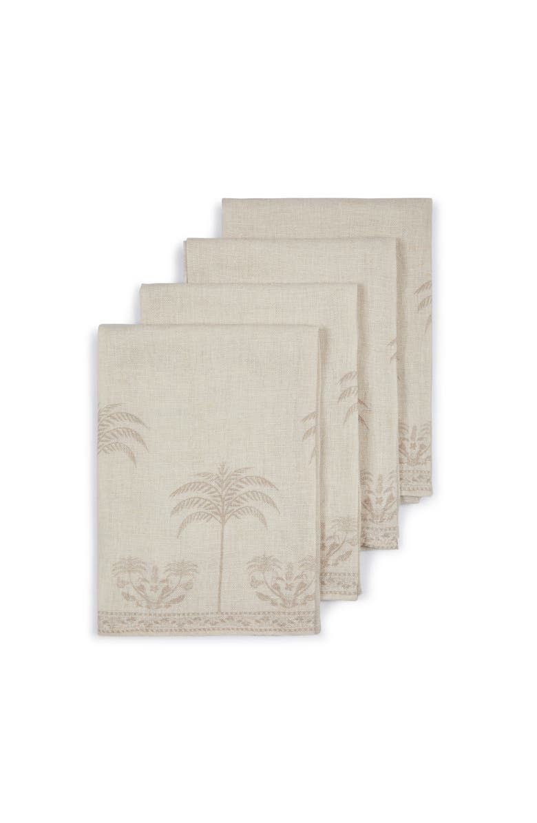 MAJKA La Fortuna Palms Napkins - Set of 4, Main, color, Oyster & Stone
