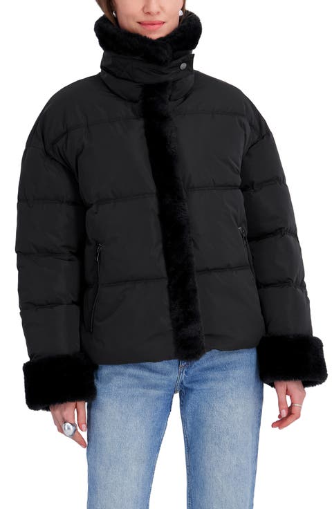 Montana Faux Shearling Trim Puffer Jacket