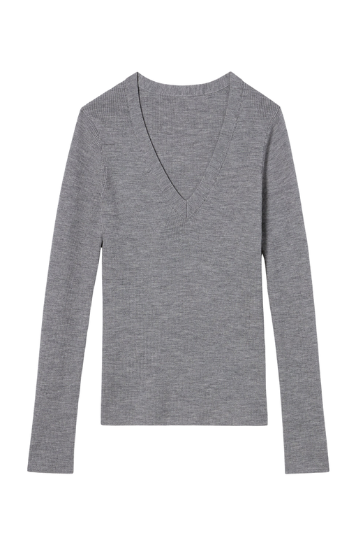 M.m.lafleur Yanka Ribbed Merino Sweater In Gray