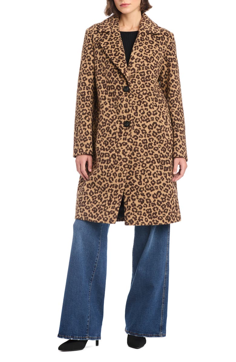 Vince Camuto Leopard Print Coat, Alternate, color, Leopard