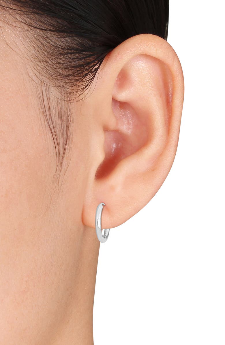 DELMAR 14K White Gold 13mm Hoop Earrings, Alternate, color, White Gold