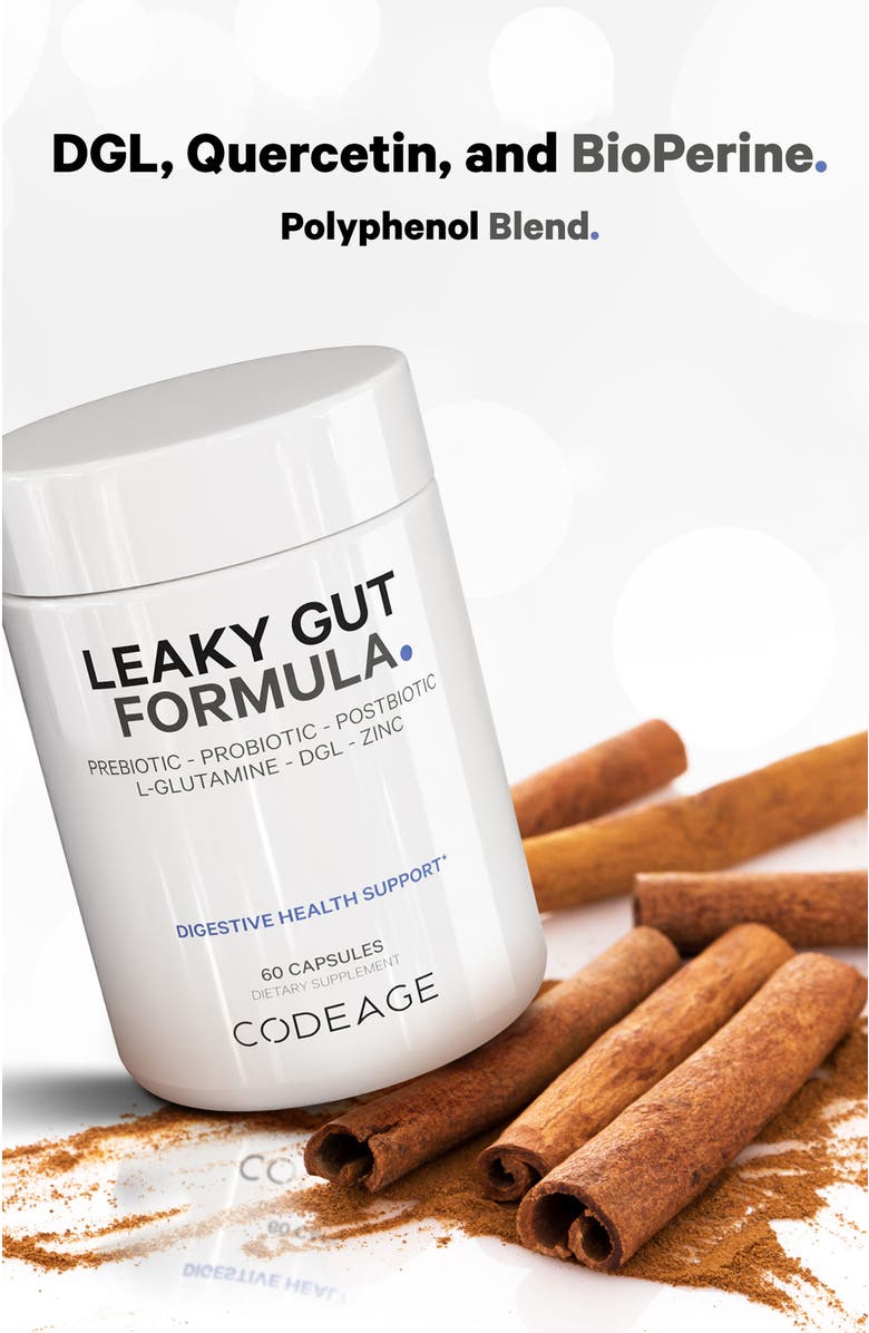 Codeage Leaky Gut L-Glutamine + Probiotics Supplement, Alternate, color, White