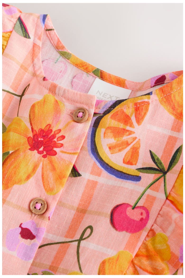 Kids' Fruit Print Cotton Frill Dress, Alternate, color, ORANGE