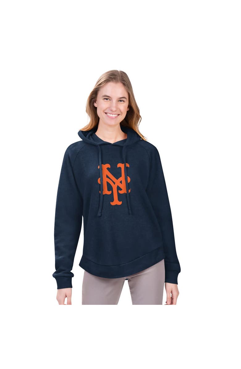 G-III 4HER BY CARL BANKS Women's G-III 4Her by Carl Banks  Navy New York Mets Jordan Angel Raglan Fleece Pullover Hoodie, Main, color, Navy