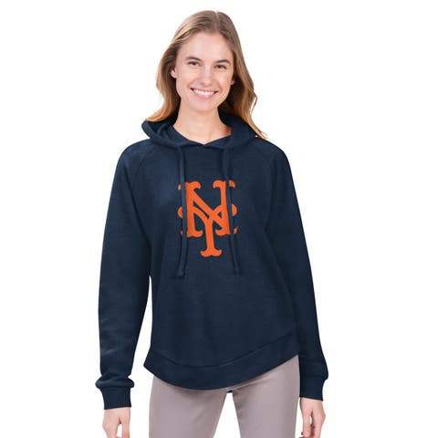 Women's G-III 4Her by Carl Banks  Navy New York Mets Jordan Angel Raglan Fleece Pullover Hoodie