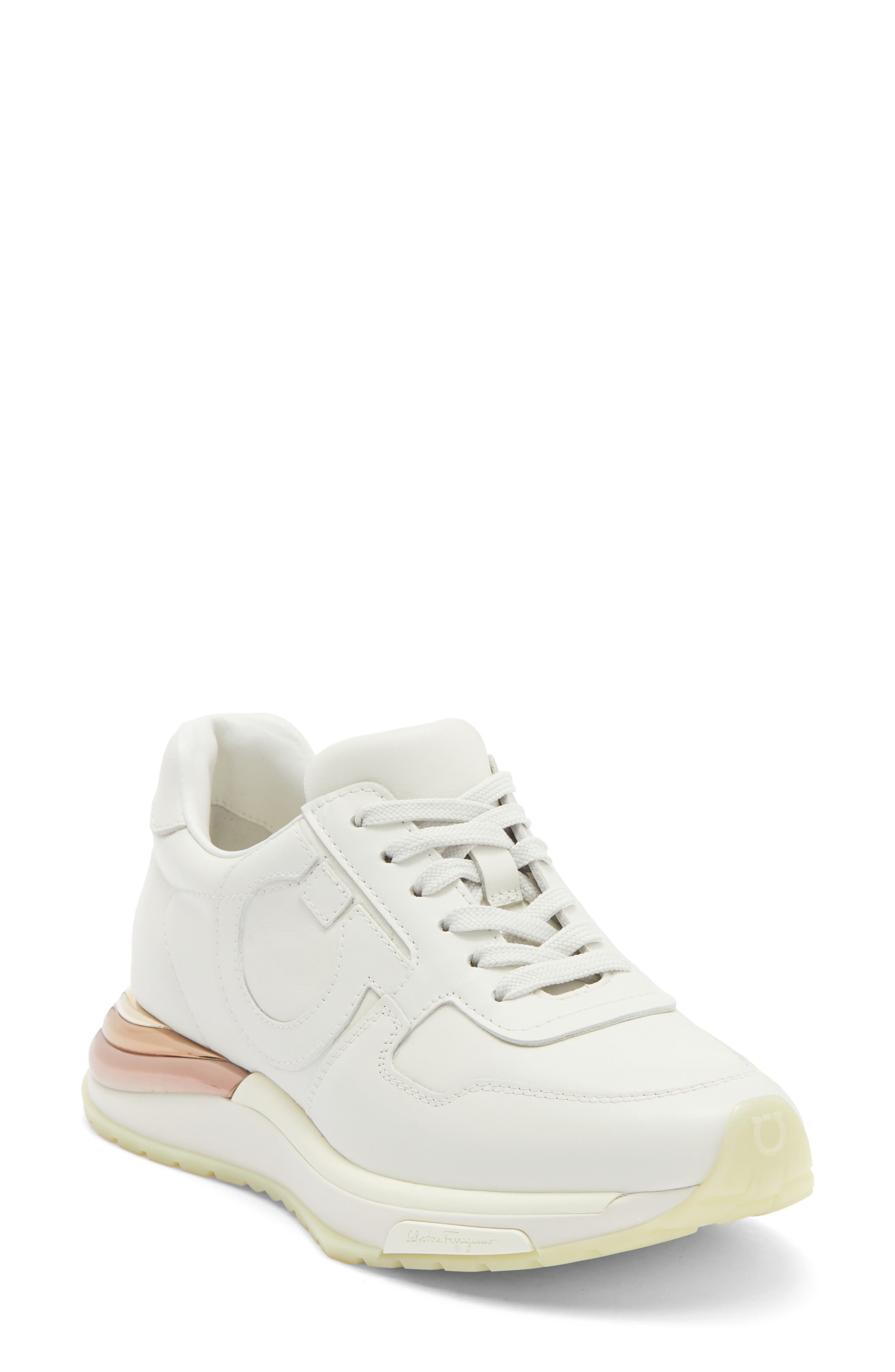 FERRAGAMO Brooklyn Low Top Sneaker, Main, color, White
