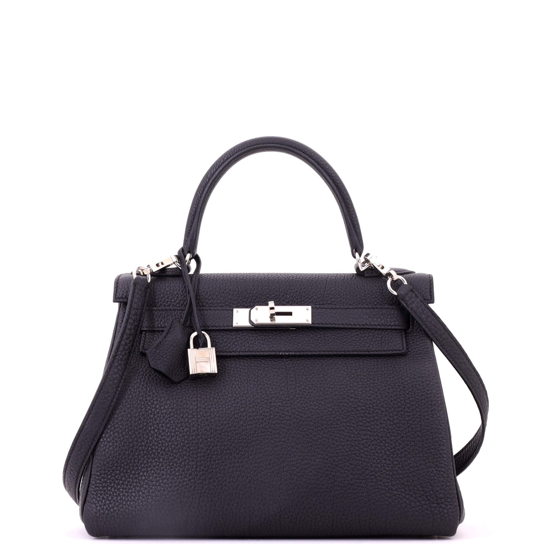 Kelly Handbag Black Togo with Palladium Hardware 28, Main, color, Black