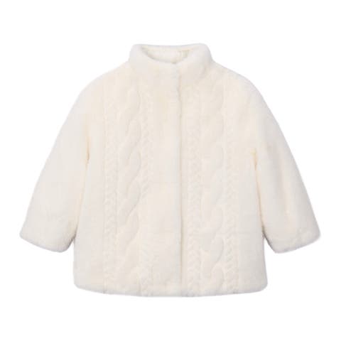 Cable-Knit Faux Fur Coat