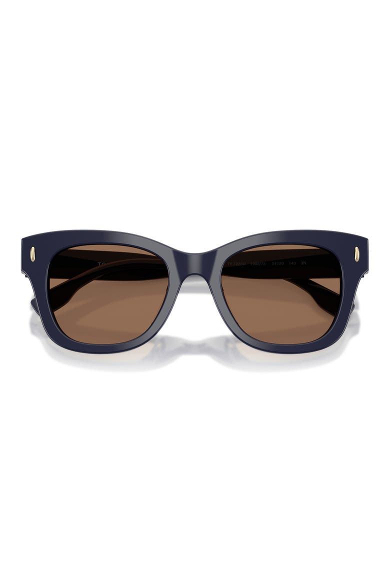 51mm Square Sunglasses, Alternate, color, NAVY / SOLID BROWN