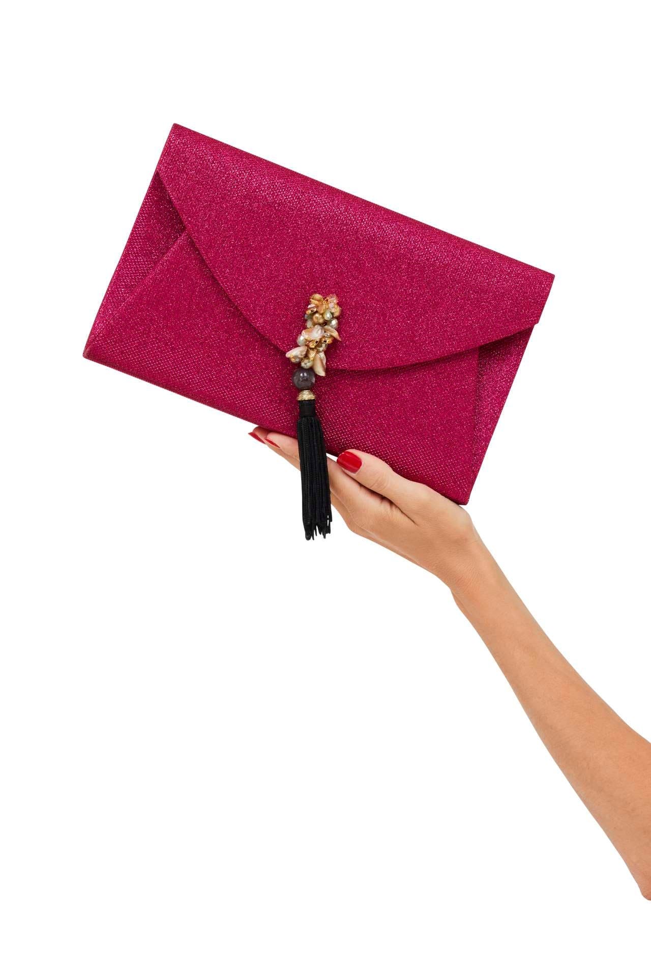 LarAllan Vicki Oversized Envelope Clutch, Alternate, color, Fuchsia