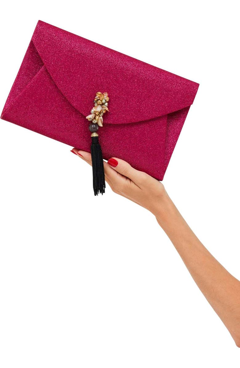 LarAllan Vicki Oversized Envelope Clutch, Alternate, color, Fuchsia