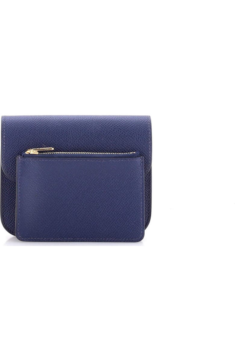 Pre-Owned Hermes Constance Slim Wallet Epsom, Alternate, color, Bleu Navy