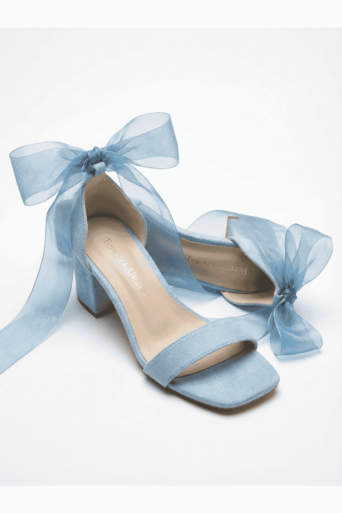 Forever & Always Shoes Rova Bow Block Heel Sandal, Alternate, color, Blue