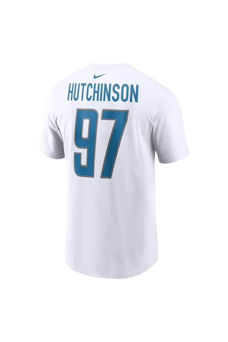 Men's Nike Aidan Hutchinson  White Detroit Lions  Player Name & Number T-Shirt, Alternate, color, White