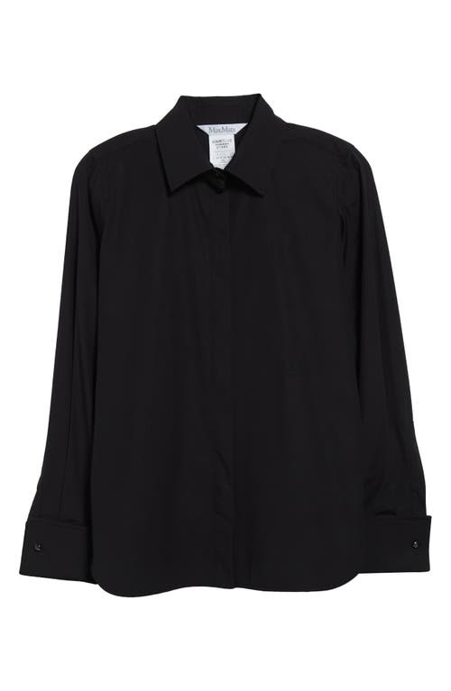 Max Mara Knut Stretch Cotton Button-up Shirt In Black