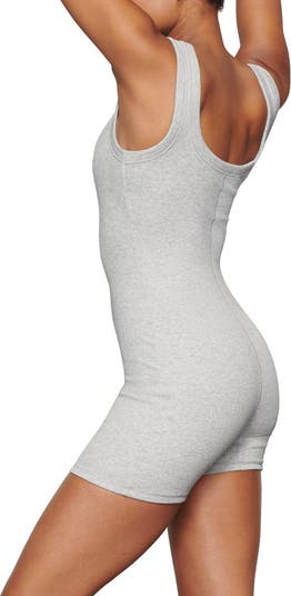 Rib Stretch Cotton Romper