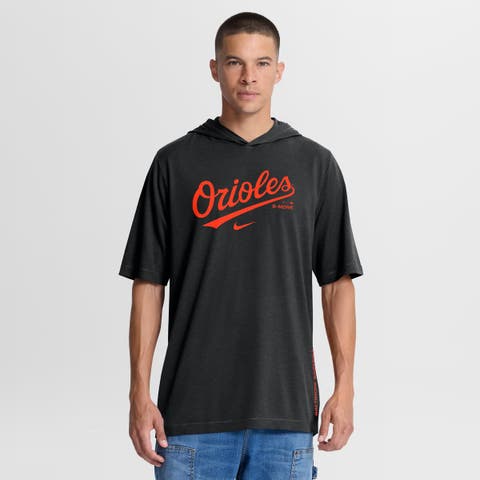 Men's Nike Black Baltimore Orioles Arched Wordmark Tri-Blend Hooded T-Shirt
