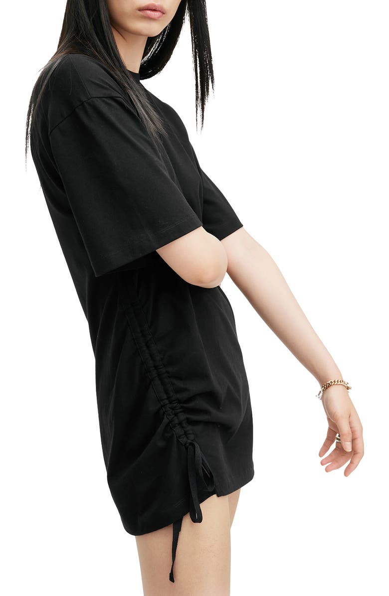 AllSaints Naenia Drawstring Ruched T-Shirt Minidress, Alternate, color, 