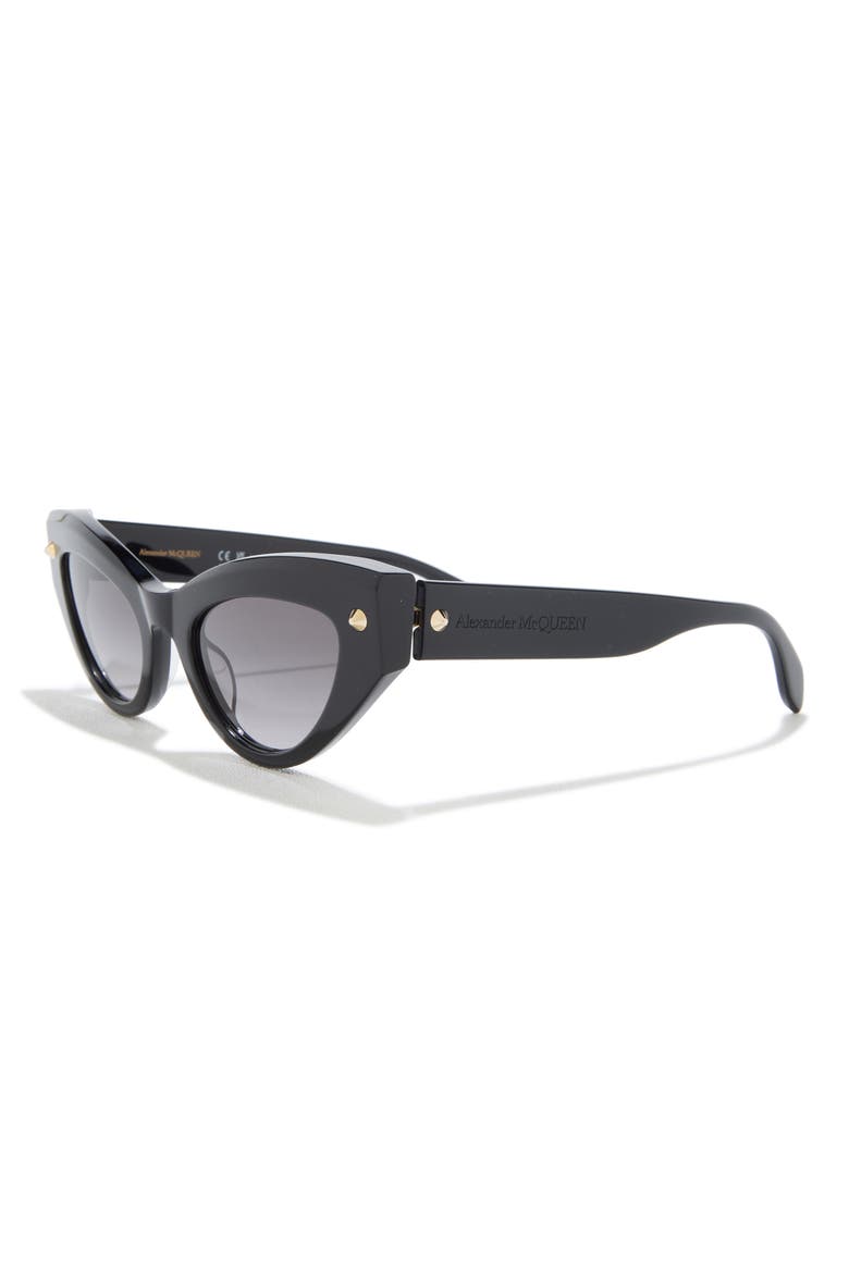 52mm Cat Eye Sunglasses, Alternate, color, BLACK BLACK GREY