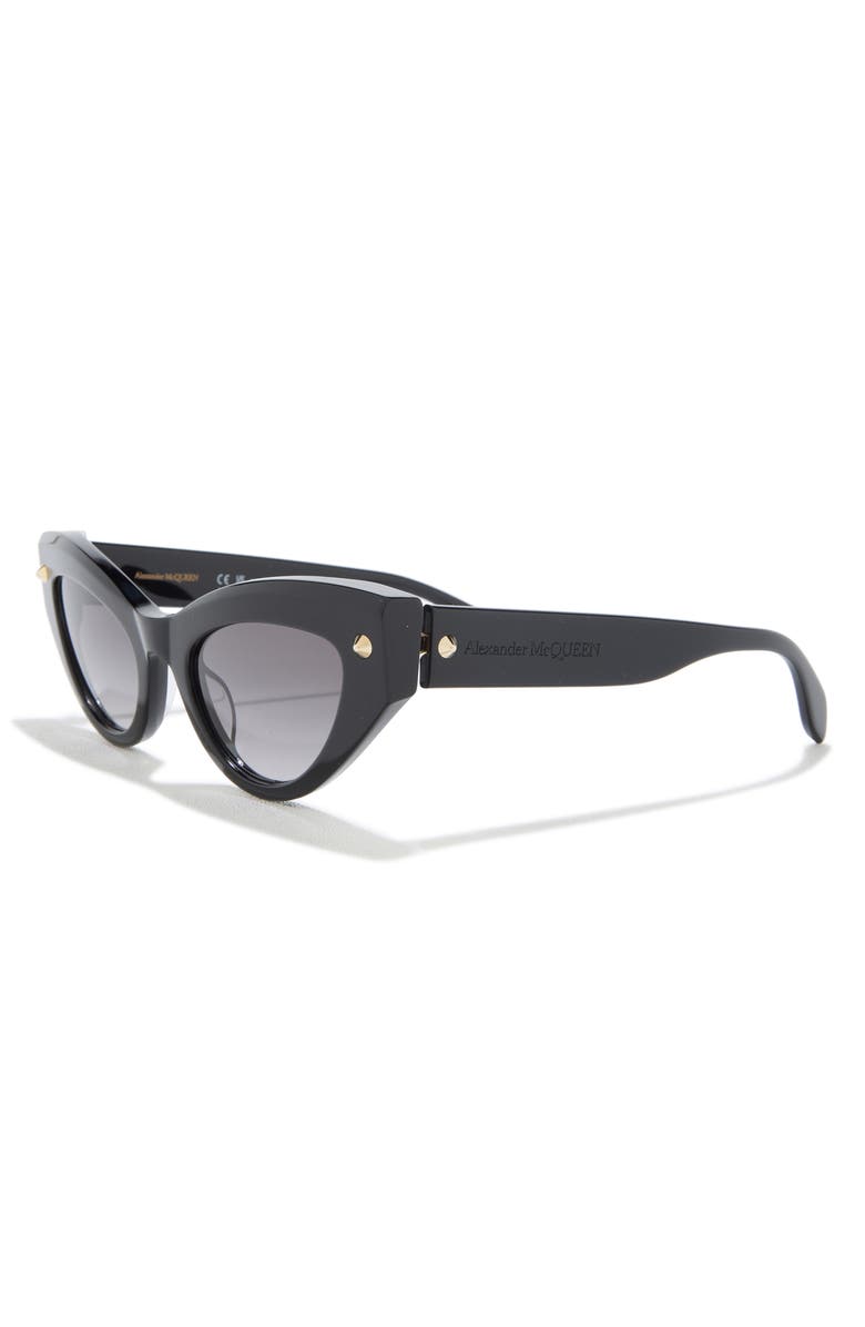 McQueen 52mm Cat Eye Sunglasses, Alternate, color, Black Black Grey