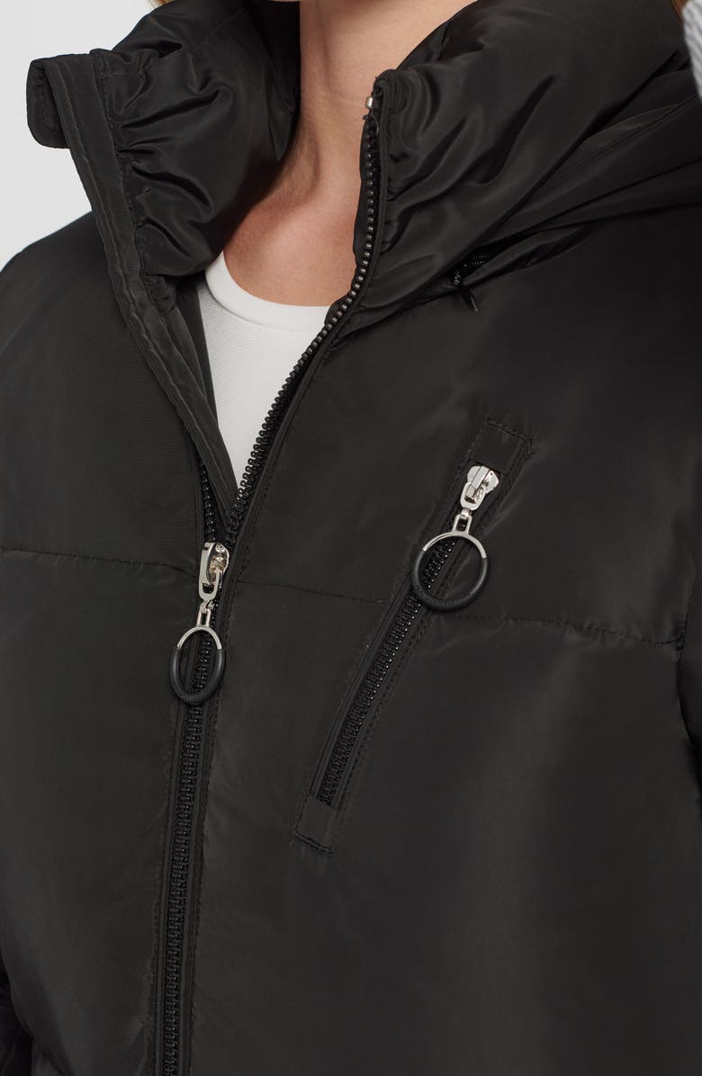 KARL LAGERFELD PARIS Short Hooded Down Puffer Jacket, Alternate, color, 