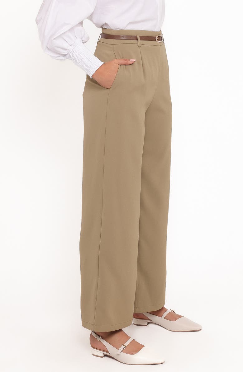 Petal & Pup Ceres Belted Wide Leg Pants, Alternate, color, Olive