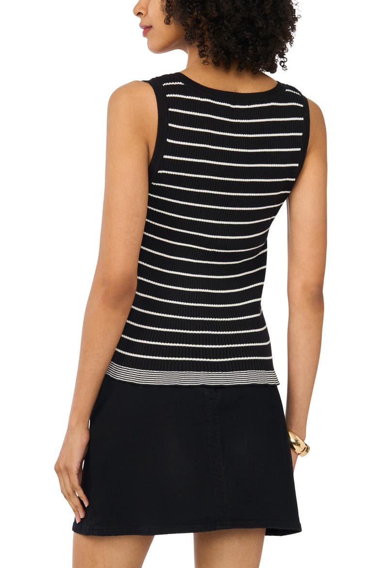 Stripe Cotton Rib Tank, Alternate, color, RICH BLACK