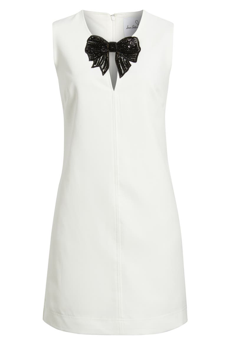 Cady Bow Sleeveless Minidress, Alternate, color, WHITE