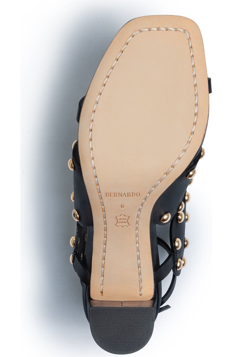 Bernardo 1946 Footwear New Moon 75 Studded Heeled Sandal, Alternate, color, Black