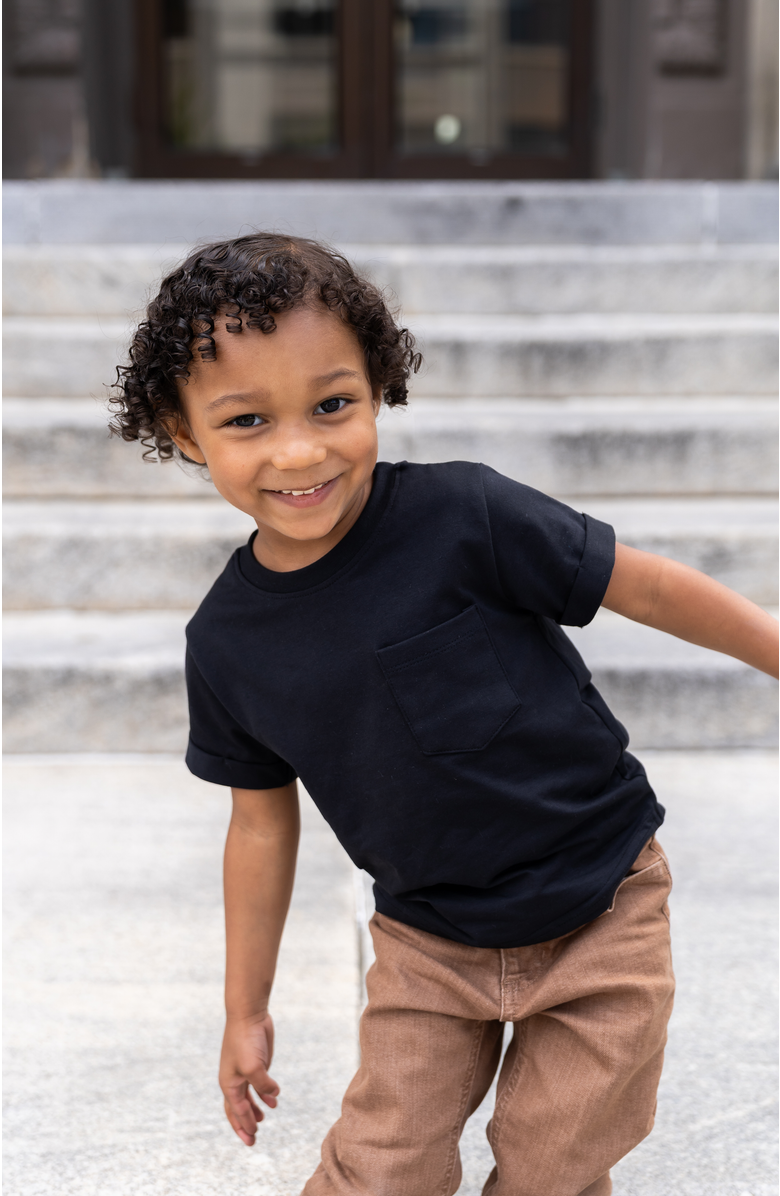 Laree + Co Boxy Kids Tee, Alternate, color, Onyx
