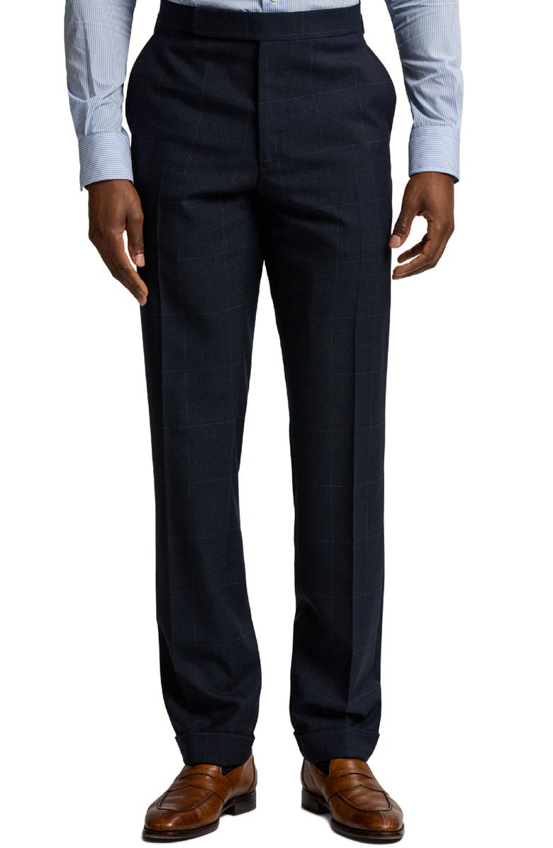 Ralph Lauren Purple Label Overcheck Navy Glen Plaid Wool Suit, Alternate, color, Navy/ Bright Navy