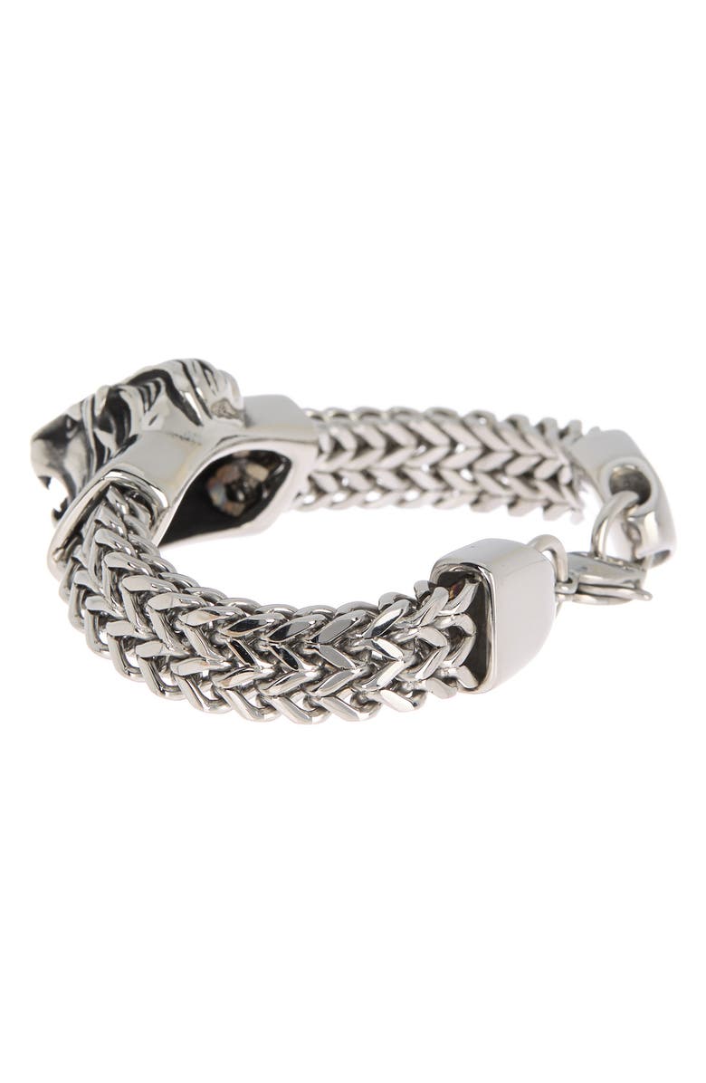HMY JEWELRY Lion Head Station Bracelet, Alternate, color, Metallic