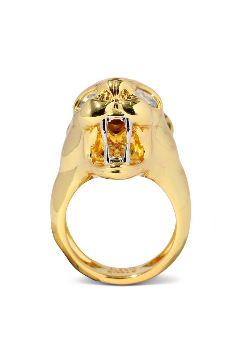 Panther Visage Ring, Alternate, color, GOLD/ CRYSTALS