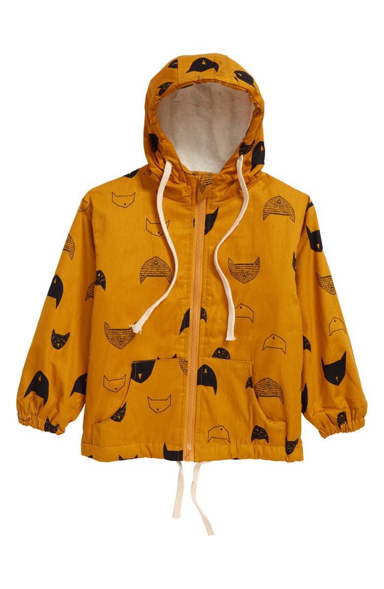 Denim Bay Kids' Print Waterproof Fleece Hooded Jacket, Main, color, 